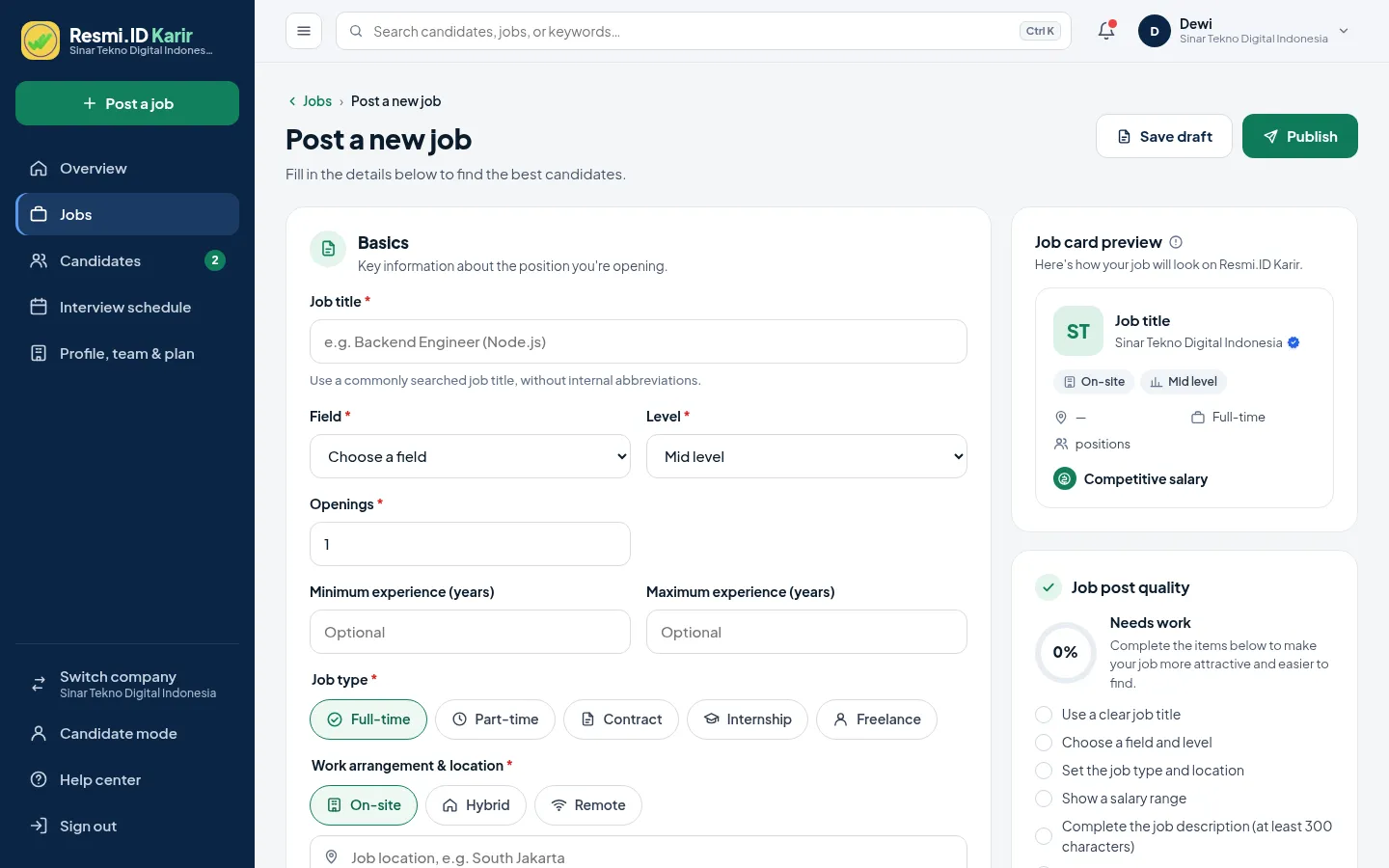 Post a job